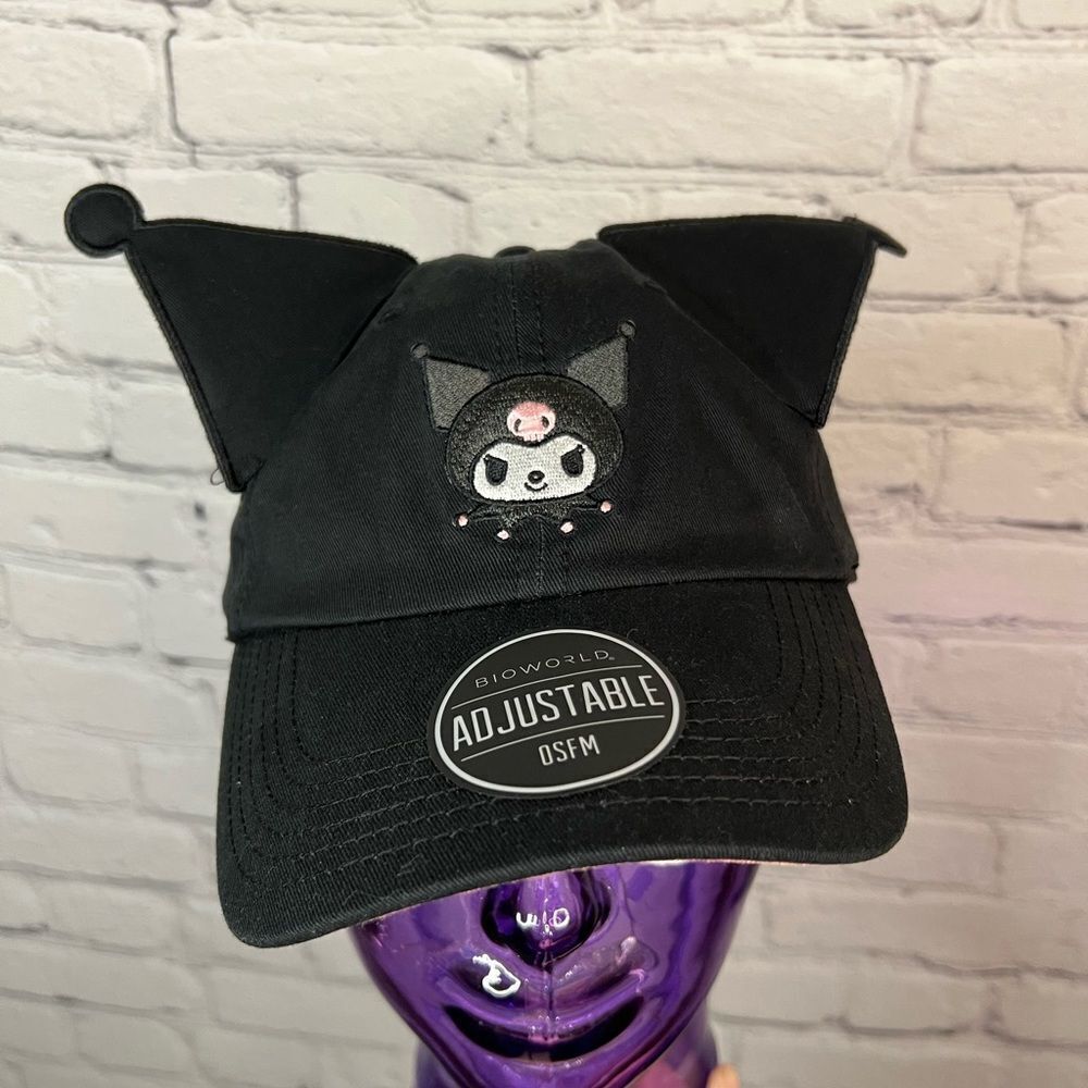Sanrio Kuromi 3D Ears Dad Cap‎ Snap Back Black New with Tags Embroidered Logo